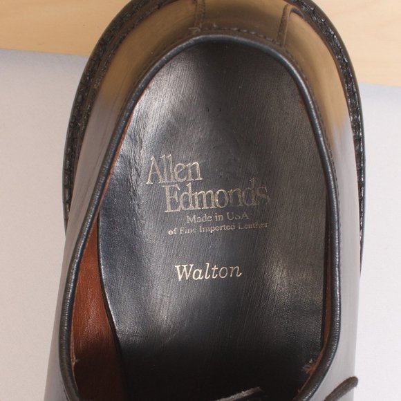 Allen Edmonds Men's Shoe 🇺🇸 Walton Round Apron-toe Derby 11D Black GUC - Picture 5 of 8